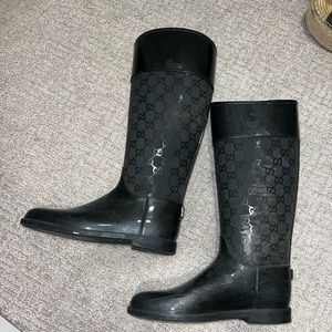 Size 39 Black Gucci Rainboots